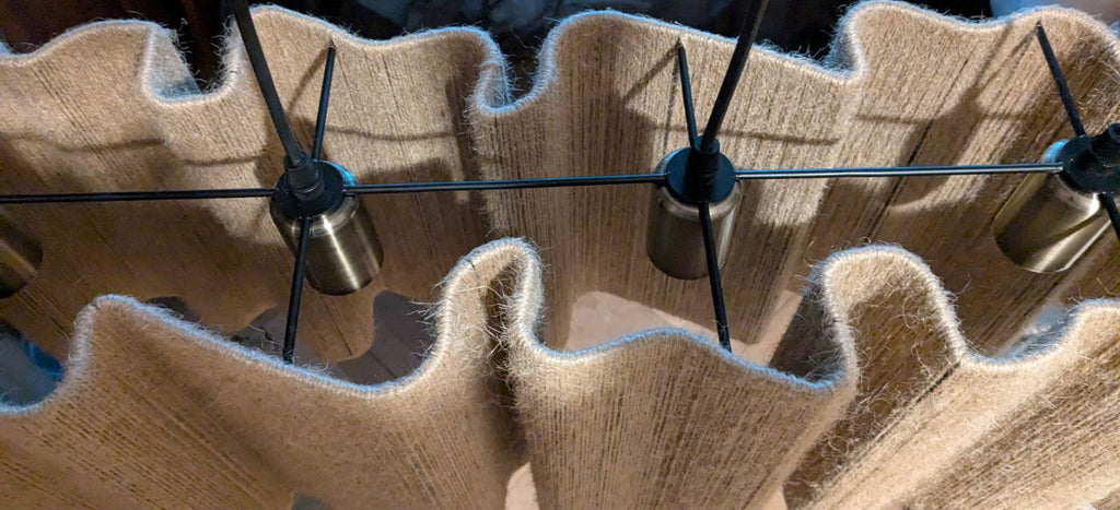 Unique Jute Chandelier: Custom Pendant Light for Living Room, Cafe or Restaurant