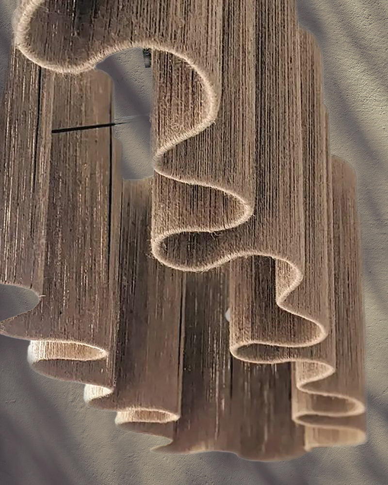 Unique Jute Chandelier: Custom Pendant Light for Living Room, Cafe or Restaurant