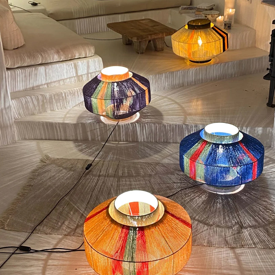 Jute Hanging Lantern: Wabi Sabi Chandelier for Home, Cafe, Restaurant