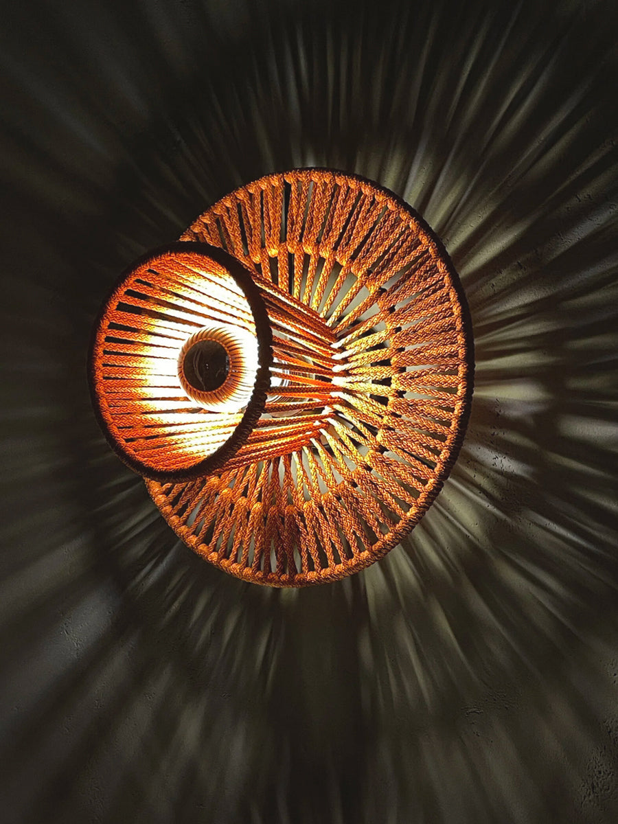 Wicker Cotton Sconce: Modern Pendant Light, Unique Home Decor