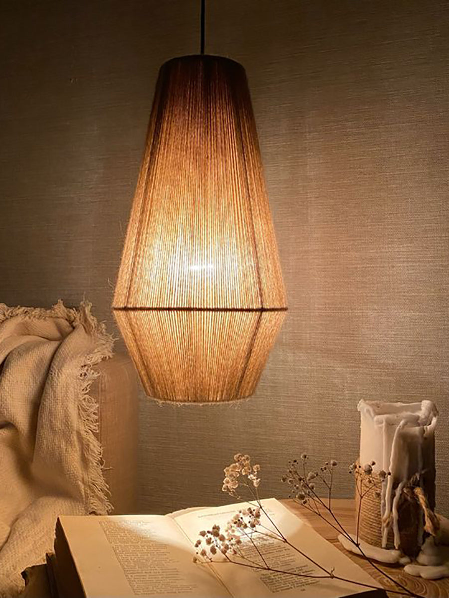 Jute Chandelier: Beach Style Pendant Light for Living Room, Cafe, Restaurant, Hotel